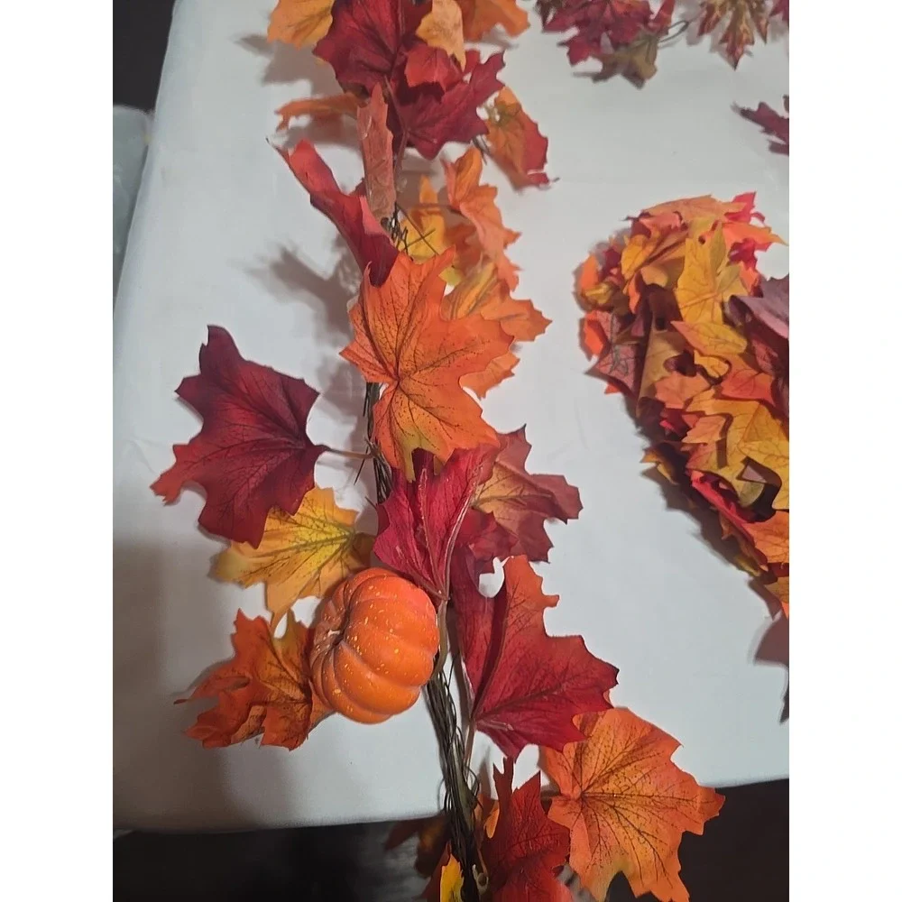 Artificial‎ Fall Mantle Door Window Autumn Harvesr Thanksgiving Decor Garland